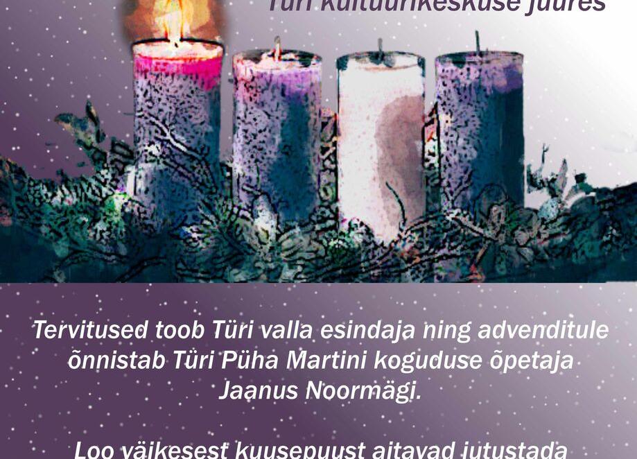 Advendiaja alguse väljakuulutamine ja kuusetulede süütamine Türil - Türi Kultuurikeskus