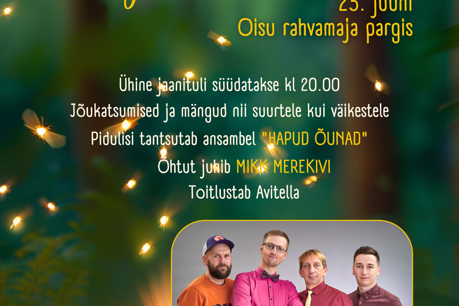 Oisukandi jaanituli ansambliga "HAPUD ÕUNAD" rahvamaja juures - Oisu rahvamaja