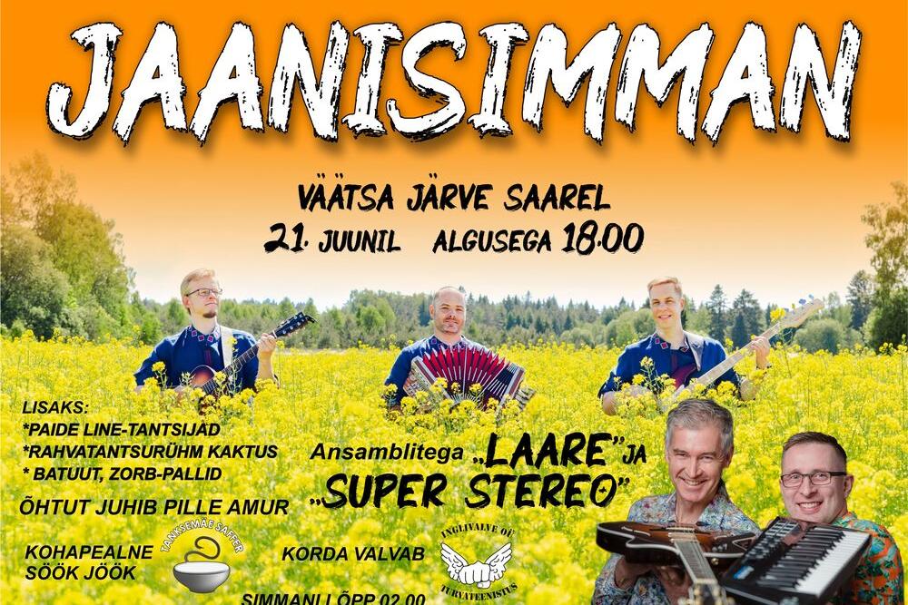 Jaanisimman Väätsa järve saarel ansamblitega LAARE ning SUPER STEREO! - Väätsa Rahvamaja