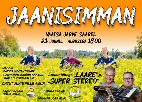Jaanisimman Väätsa järve saarel ansamblitega LAARE ning SUPER STEREO! - Väätsa Rahvamaja