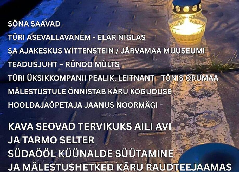 27. MÄLESTUSTULEDE TEE Kärus - Käru Rahvamaja