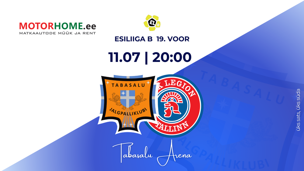 MOTORHOME.ee esitleb: JK Tabasalu vs Tallinna JK Legion - Tabasalu Arena
