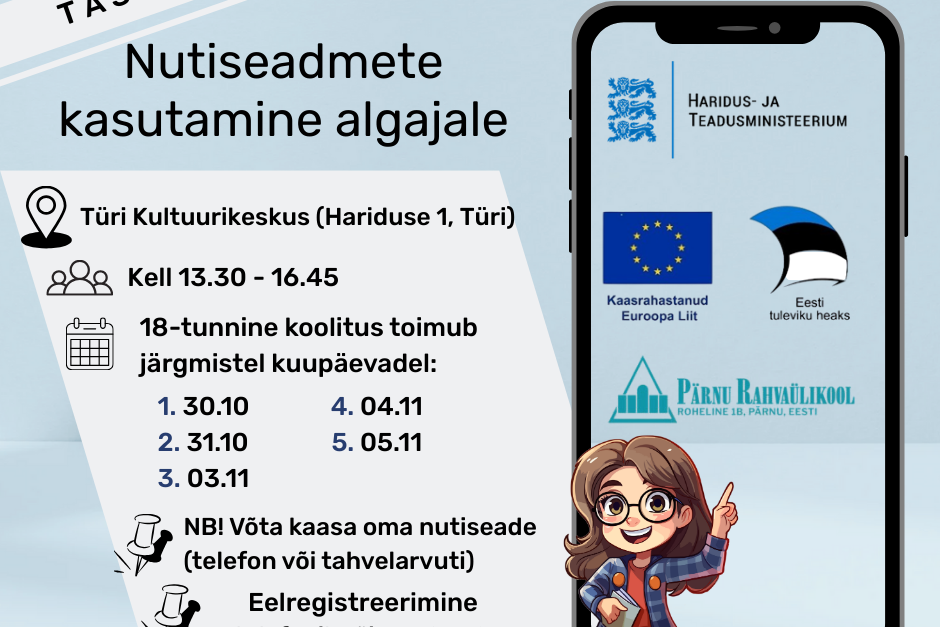 Nutiseadmete kasutamise kursus algajatele Türi kultuurikeskuses - Türi Kultuurikeskus