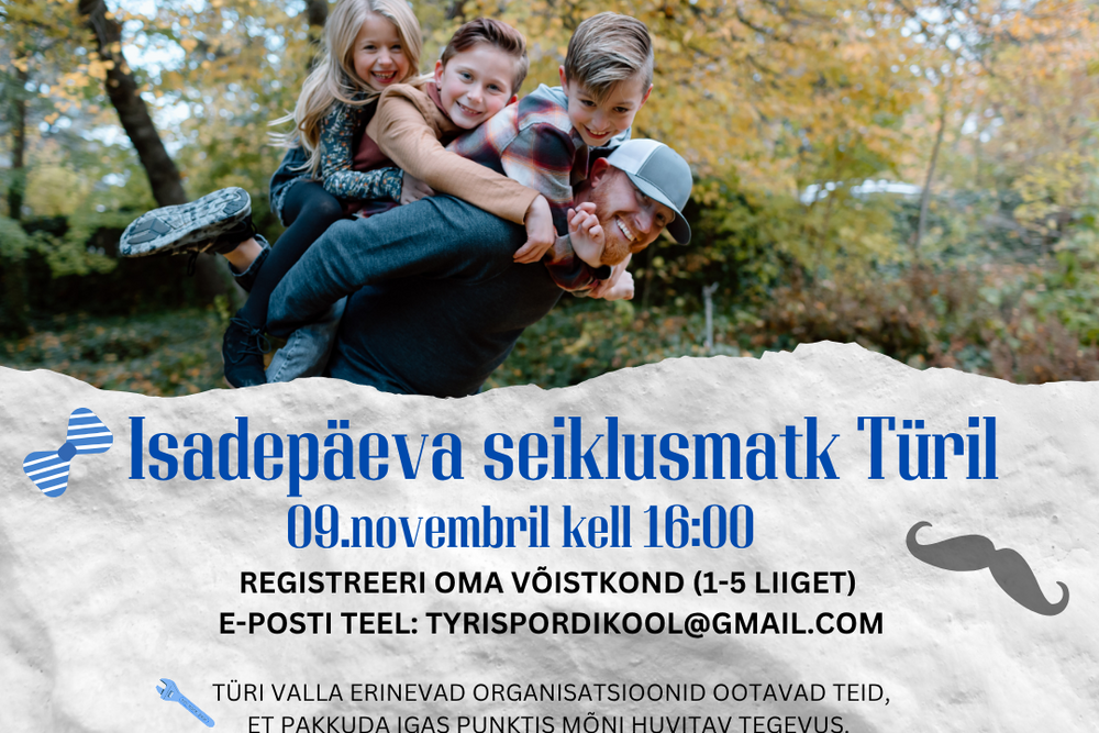 Isadepäeva seiklusmatk Türil 09.11.2025 - Konesko Türi Spordihoone