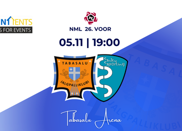 Eventtents esitleb: JK Tabasalu N vs Saku Sporting N - Tabasalu Arena Eventtents esitleb: JK Tabasalu N vs Saku Sporting N - Tabasalu Arena