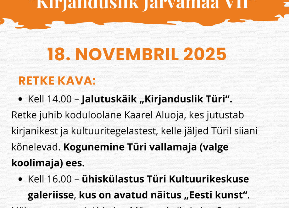 Eesti Raamatu Aasta kutsub lugude ja loojate radadele! - Türi Eesti Raamatu Aasta kutsub lugude ja loojate radadele! - Türi