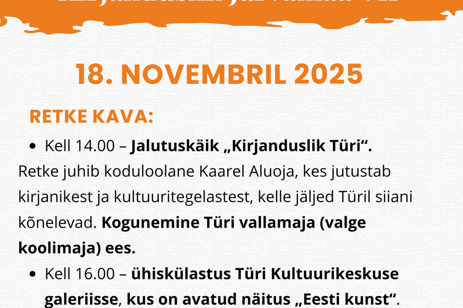 Eesti Raamatu Aasta kutsub lugude ja loojate radadele! - Türi Eesti Raamatu Aasta kutsub lugude ja loojate radadele! - Türi