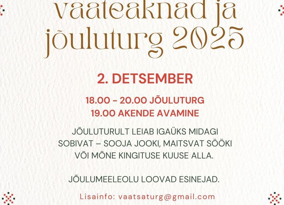 Väätsa muinasjutuliste vaateakende avamine ja jõuluturg - Väätsa Rahvamaja