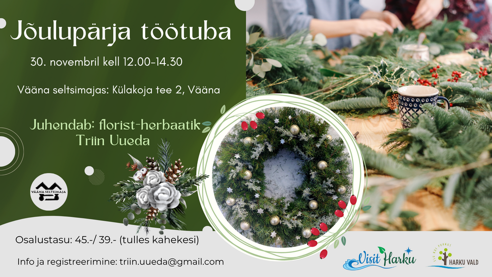 Jõulupärja töötuba - Vääna seltsimaja Jõulupärja töötuba - Vääna seltsimaja