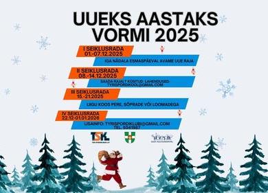 Uueks aastaks vormi 2025 - 4 seiklusrada - Konesko Türi Spordihoone Uueks aastaks vormi 2025 - 4 seiklusrada - Konesko Türi Spordihoone