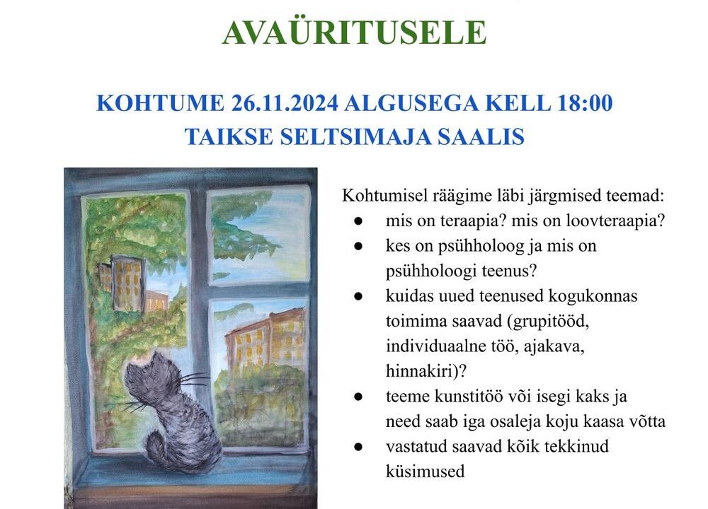 Kogukonnateenuste avaüritus - Taikse rahvamaja