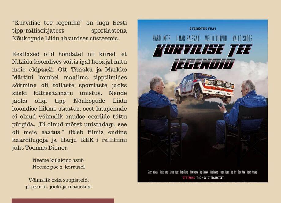 Neeme küla kinokolmapäev "Kurvilise tee legendid" - Neeme