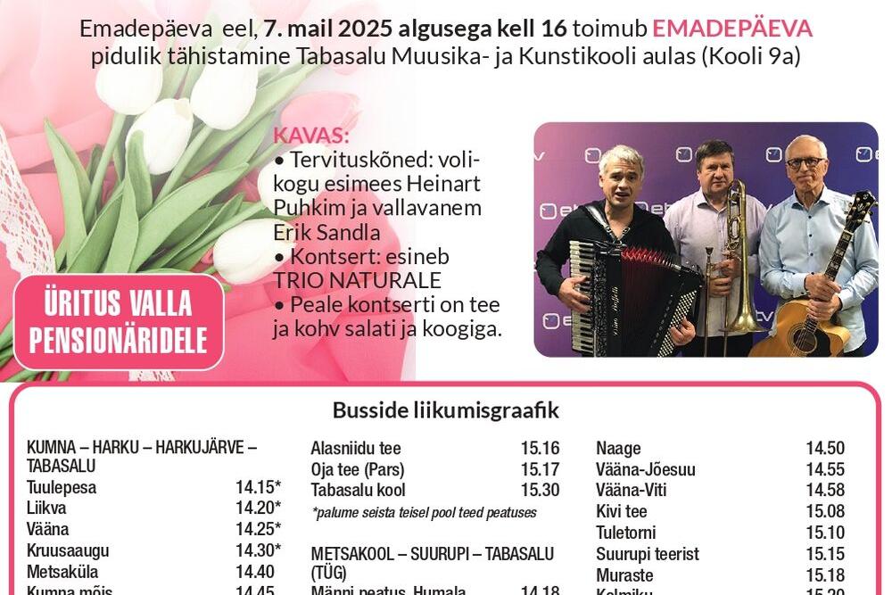 Emadepäeva kontsert Harku valla eakatele - Tabasalu Muusika- ja Kunstikool