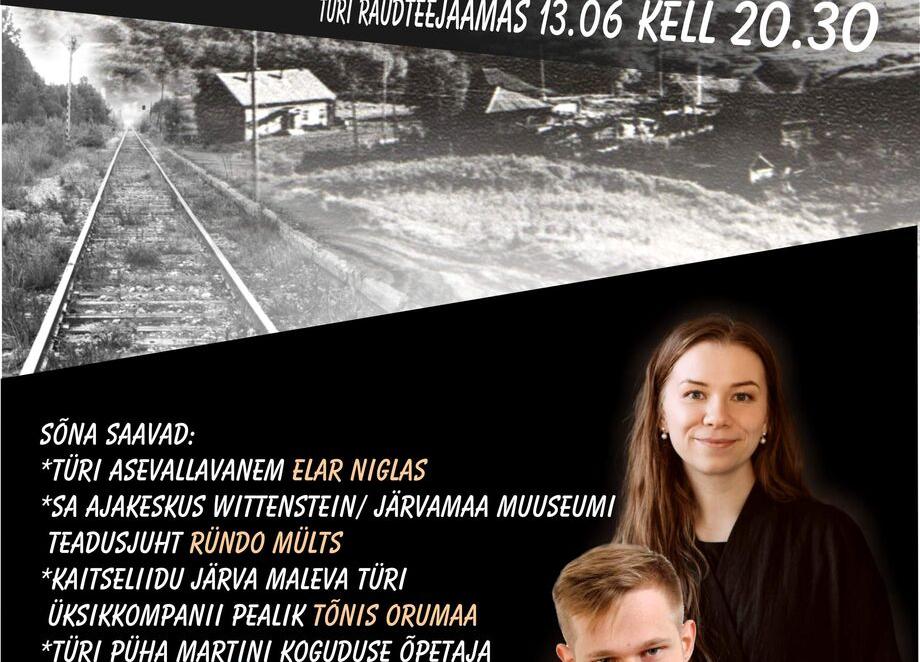 Juuniküüditamise mälestushetk Türi raudteejaamas - Türi Kultuurikeskus