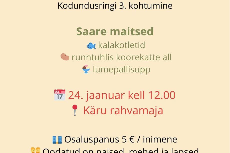 Kodundusringi KÄRU KATAD JA MEHED KA...kokkusaamine Käru rahvamajas - Käru Rahvamaja