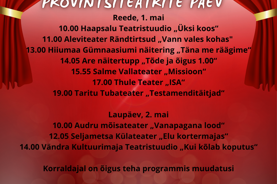 Provintsiteatrite Päev - Nooruse Maja