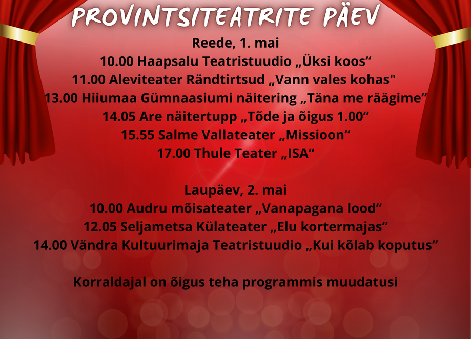 Provintsiteatrite Päev - Nooruse Maja