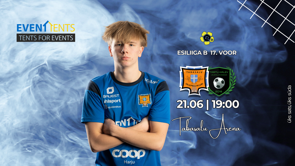 Eventtents esitleb: JK Tabasalu vs FA Tartu Kalev - Tabasalu Arena